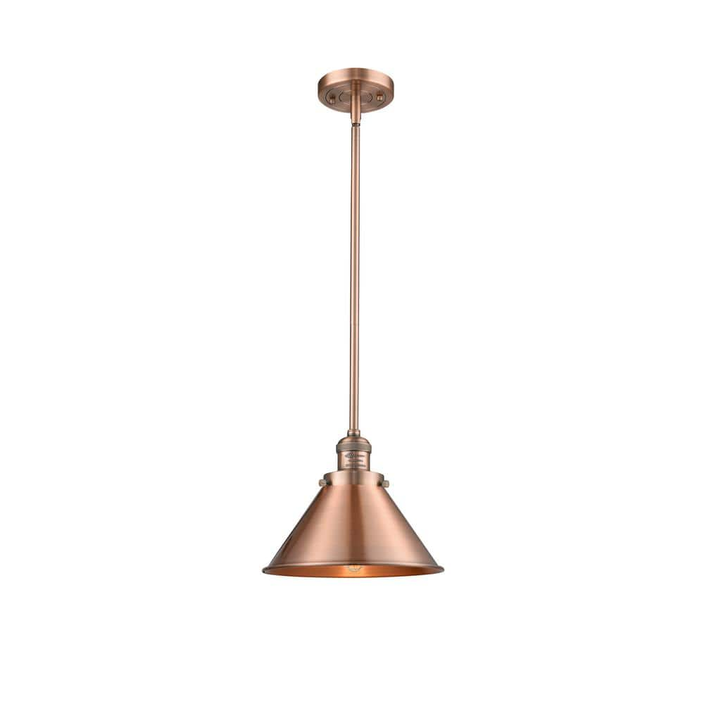 Innovations Briarcliff 1 Light Antique Copper Cone Pendant Light With