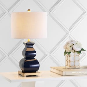 Vienna 25.5 in. Navy/Gold Ceramic LED Table Lamp