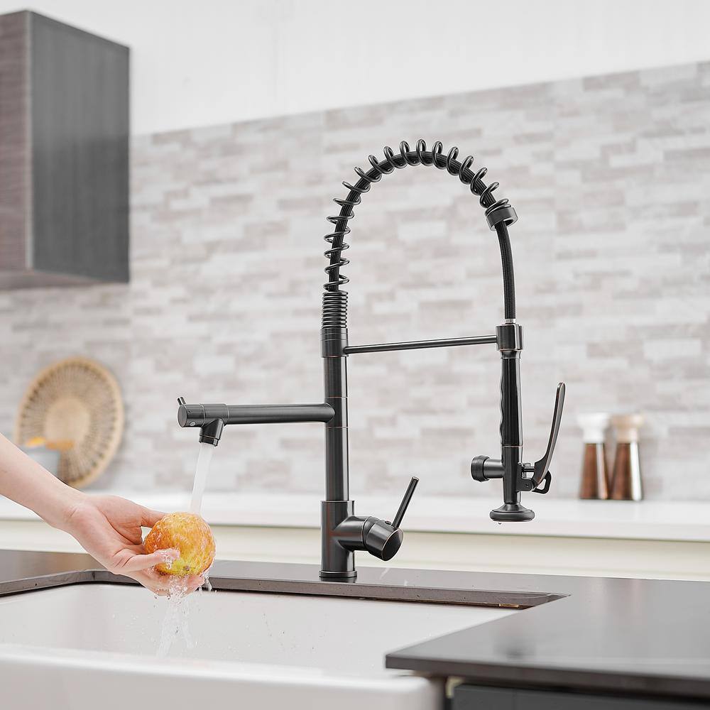 Oil Rubbed Bronze Pull-Down Kitchen Faucet with Spray