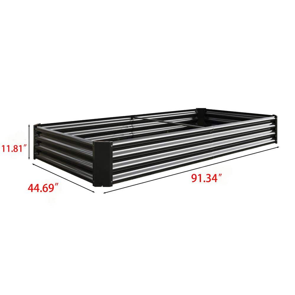 Black Metal Rectangular Raised Garden Bed (91.34 in. L x 44.69 in. W x 11.81 in. H) price history on PriceWatchPro