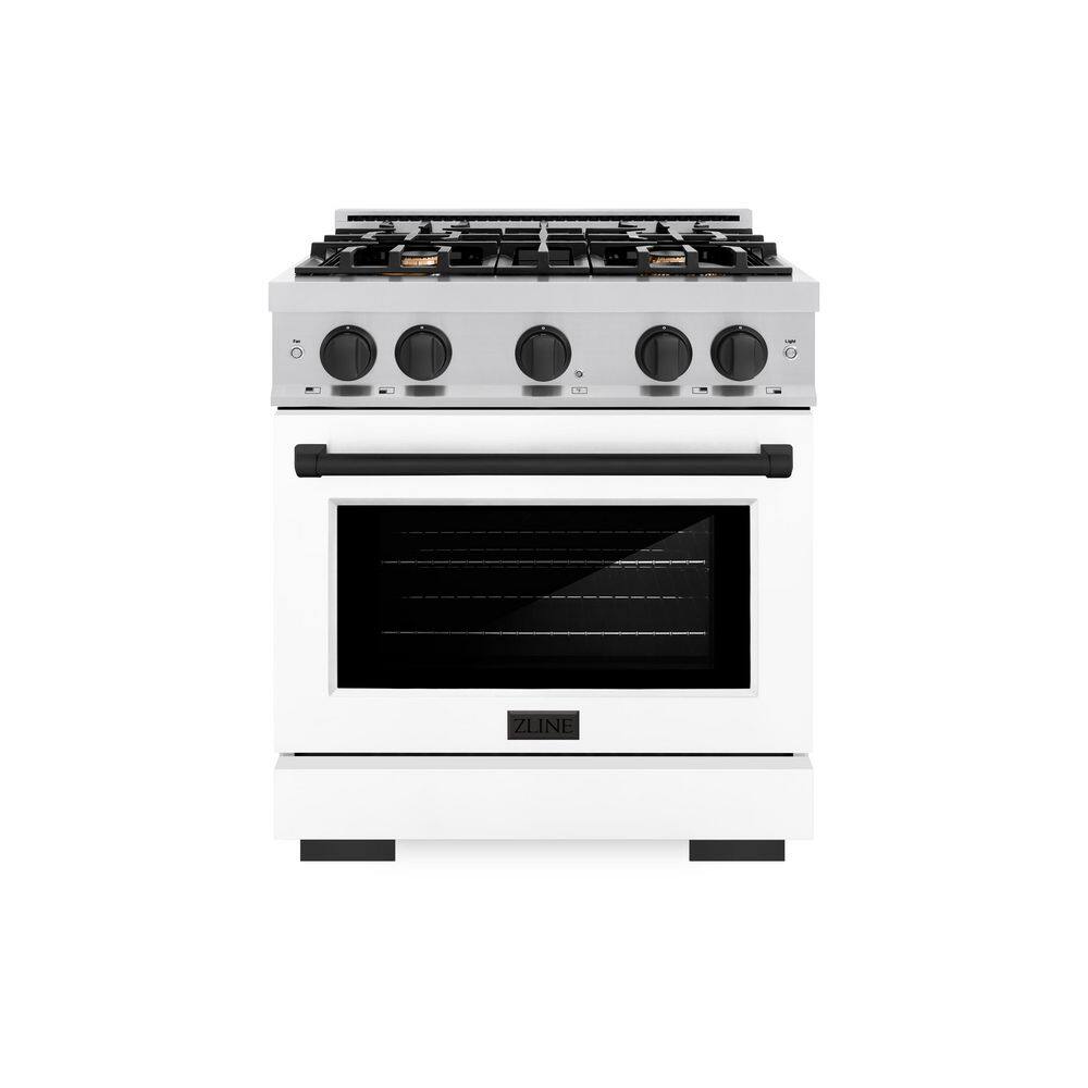 Select 30 in. 4-Burner Dual Fuel Range with Convection Oven in Stainless Steel, Matte White, and Matte Black price history on PriceWatchPro
