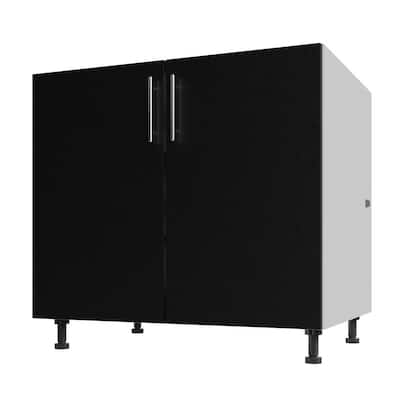Miami Weatherboard 36 in. X 27 in. X 34.5 in Outdoor Base Cabinet Full Height in Pitch Black Matte