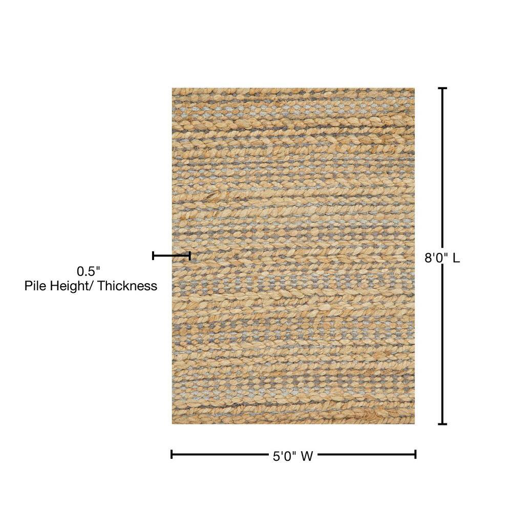 Coastal Breeze Handwoven Blue Jute 5'x8' Area Rug