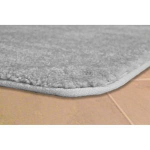 Traditional Platinum Gray 21 in. x 34 in. Washable Bathroom 3 Piece Rug Set