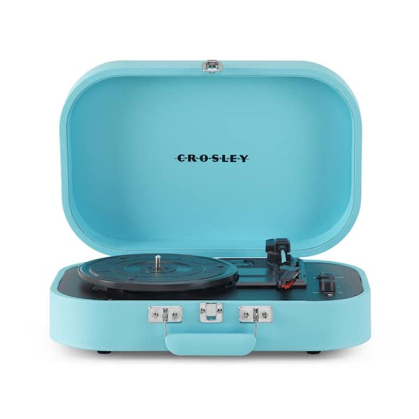 Crosley Discovery Turntable in Turquoise CR8009B-TU - The Home Depot