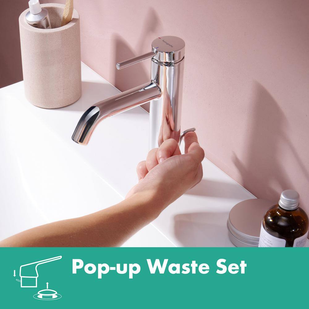 Tecturis S Chrome Single-Hole Bathroom Faucet with Pop-Up Drain