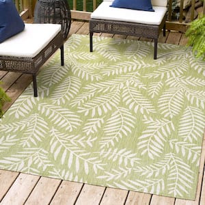 Nevis Palm Frond Green/Cream 3 ft. x 5 ft. Indoor/Outdoor Area Rug