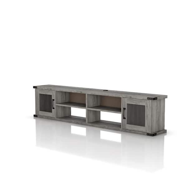Furniture of America Via Rialto 63 in. Vintage Gray Oak Floating TV Stand Fits TV's up to 72 in. with Storage