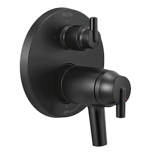 Trinsic 2-Handle Wall-Mount Valve Trim Kit with 3-Setting Integrated Diverter in Matte Black (Valve not Included)