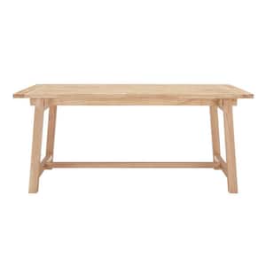 Rectangular Trestle Unfinished Natural Pine Wood Table for 6 (68 in. L x 29.75 in. H)