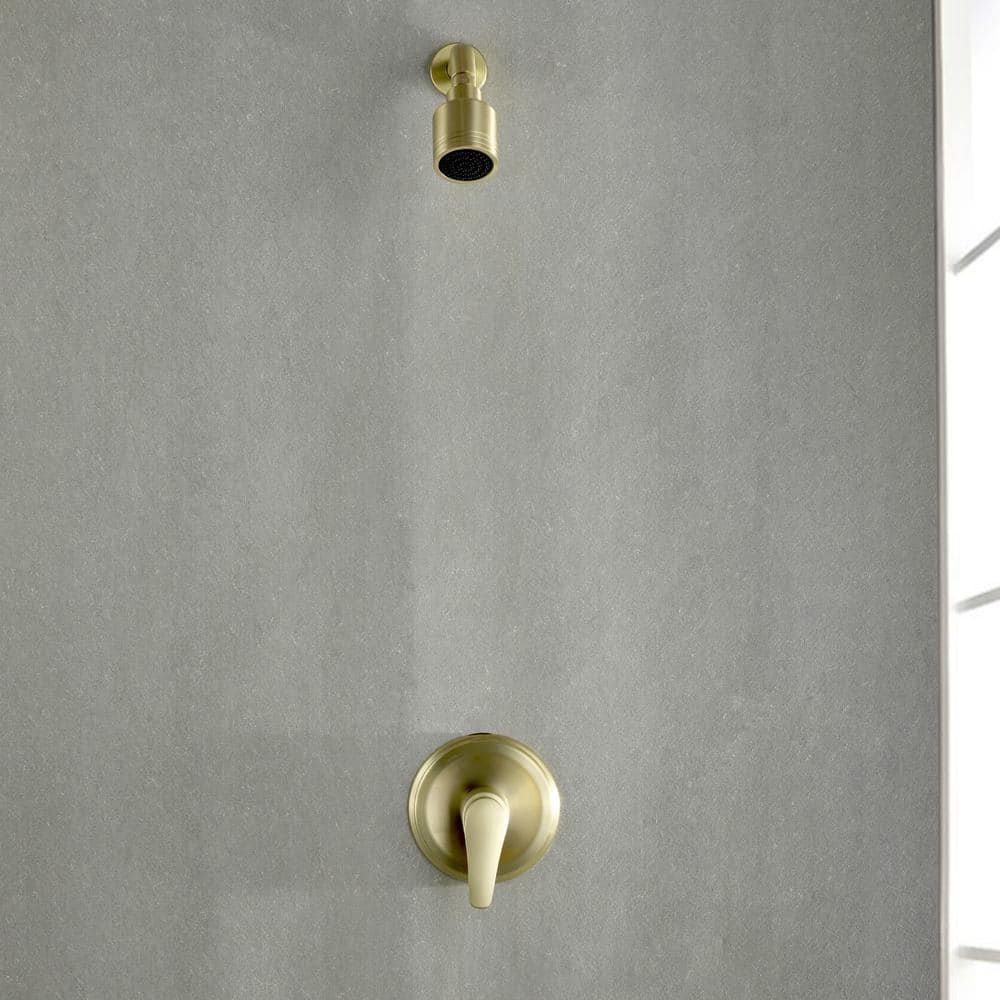 Brushed Gold Wall Mounted Rain Shower Faucet Set