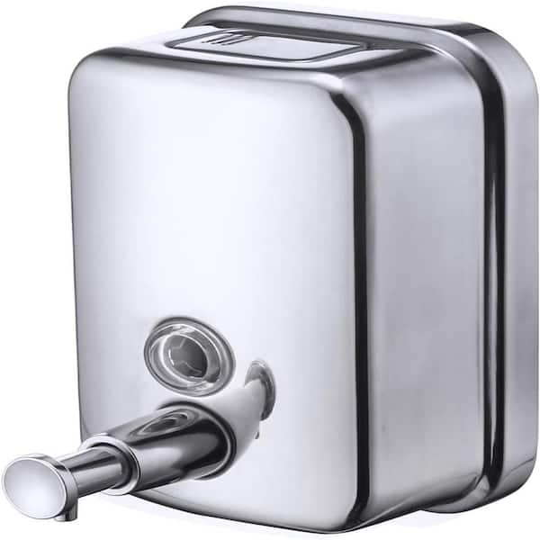Stainless Steel Soap Dispenser Lotion Dispenser Wall Mount Manual Pump Leak-Free Rust Proof 17 fl oz 500ml