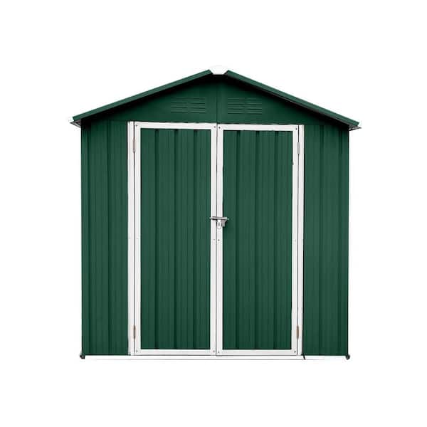 Metal Shed, 73 in. W x 50 in. D x 75.6 in. H Green Metal Outdoor Storage Cabinet