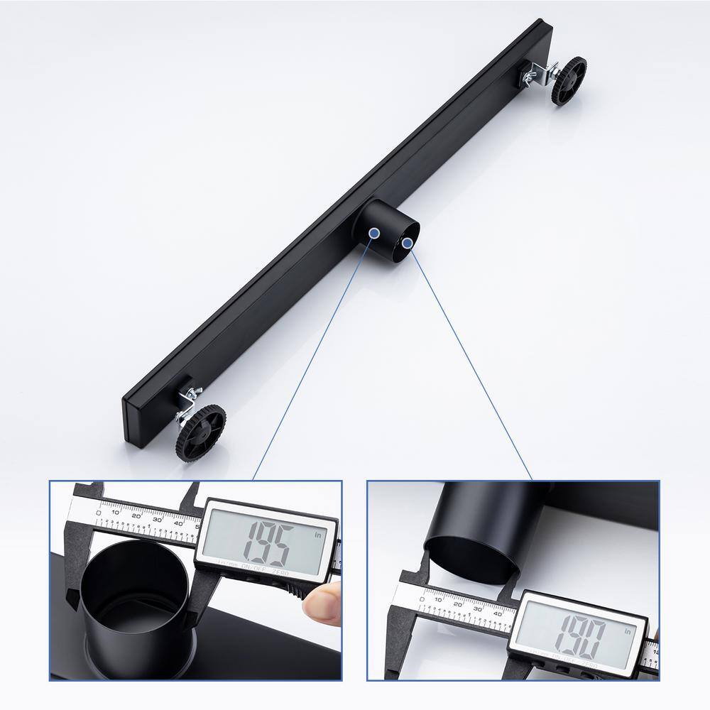 28'' Matte Black Stainless Steel Linear Grid Shower Drain
