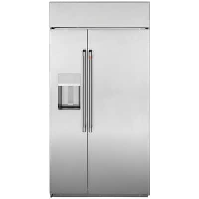 24.5 cu. ft. Smart Built-In Side by Side Refrigerator with Hands Free Autofill Dispenser in Stainless Steel