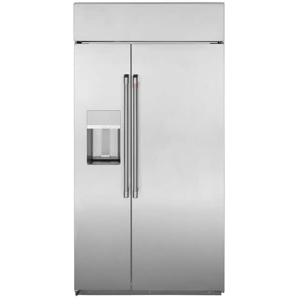 Cafe 24.5 cu. ft. Smart Built-In Side by Side Refrigerator with Hands Free Autofill Dispenser in Stainless Steel