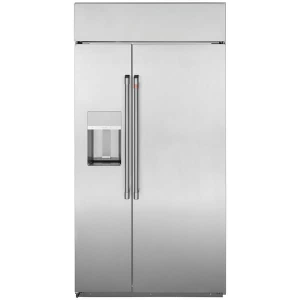 Cafe 42 in. 24.5 cu. ft. Built-In Smart Side-by-Side Refrigerator in Stainless Steel