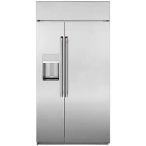 28.7 cu. ft. Smart Built-In Side by Side Refrigerator with Hands Free Autofill Dispenser in Stainless Steel