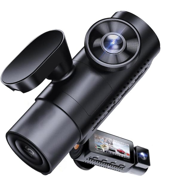 4-Channel WiFi 360° Dash Cam with IR Night Vision, 2.7K+1080P Front Rear Inside Recording, Voice Control