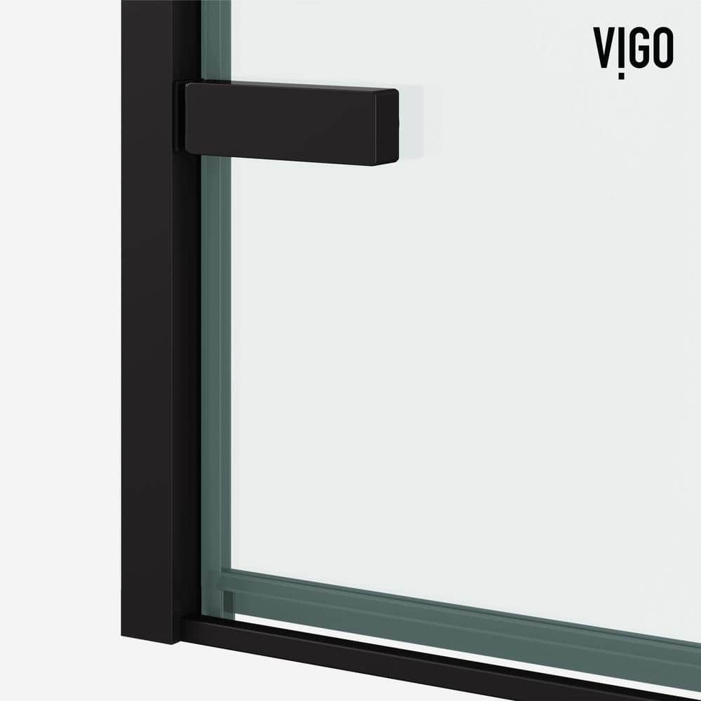 Meridian 34" Matte Black Framed Hinged Shower Enclosure