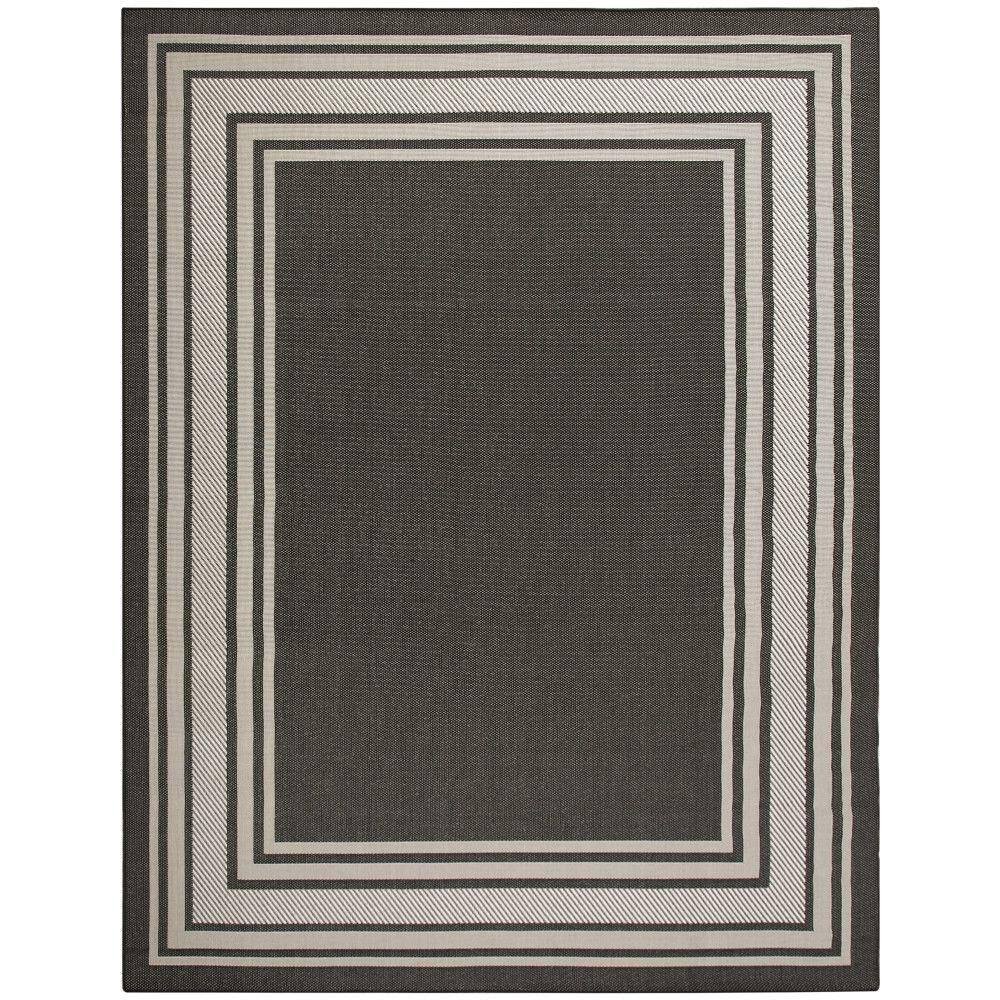Horizon Indoor/Outdoor Black 8 ft. x 10 ft. Bordered Contemporary Area Rug price history on PriceWatchPro