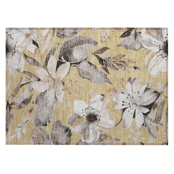 Addison Rugs Chantille Machine Washable Indoor/Outdoor Abstract ACN2260 Gold 1 ft. 8 in. x 2 ft. 6 in. Accent Rug
