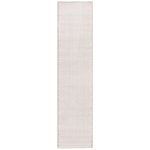 Prestige 2 ft. x 8 ft. Beige Solid Border Runner Rug