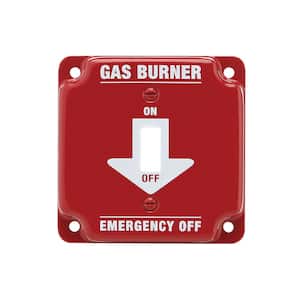 2-Gang Red (1 Toggle) Emergency Gas Burner Wall Plate