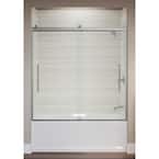 Elmbrook 59.625 in. x 61.5625 in. Frameless Sliding Bathtub Door in Bright Polished Silver
