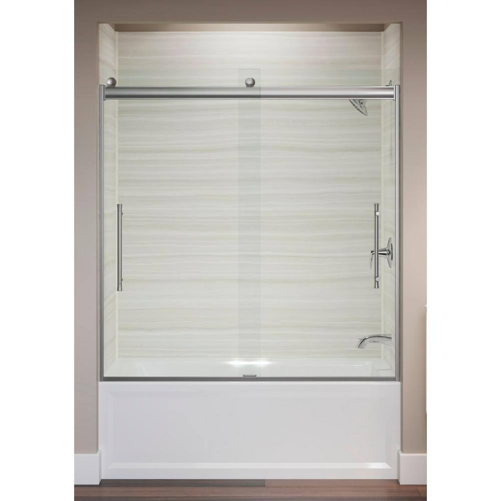 KOHLER Elmbrook 59.625 in. x 61.5625 in. Frameless Sliding Bathtub Door