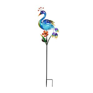 Peacock 36 in. Solar Garden Stake