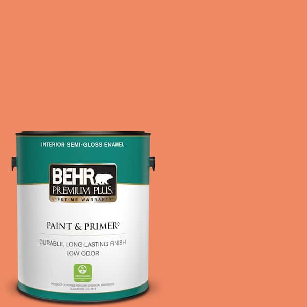 BEHR PREMIUM PLUS 1 gal. #P190-5 Orioles Semi-Gloss Enamel Low Odor Interior Paint & Primer