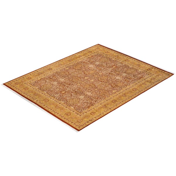 Mogul Traditional Orange 8 ft. 2 in. x 10 ft. 2 in. Oriental Area Rug