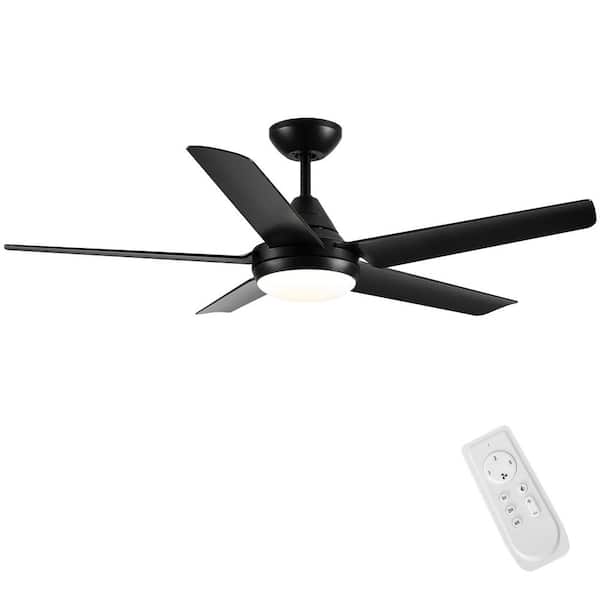 Keazile 48 in. Indoor Black Ceiling Fan with Dimmable LED Light and Remote Control for Bedroom, Living Room, Dining Room