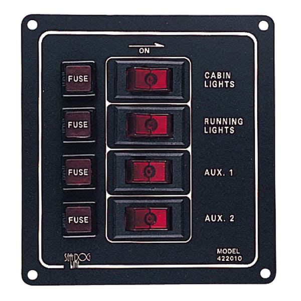 Aluminum Vertical 4-Switch Panel