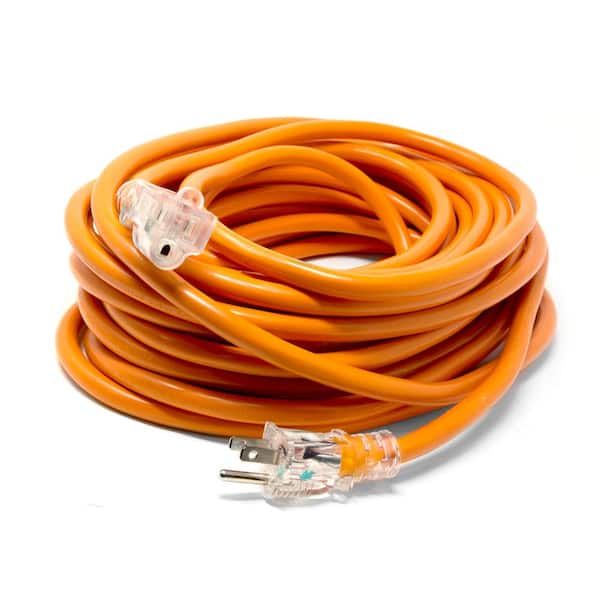 WEN 50 ft. 12-Gauge Heavy-Duty SJTW Outdoor 12/3 Extension Cord with NEMA 5-15R Light-Up Power Outlet