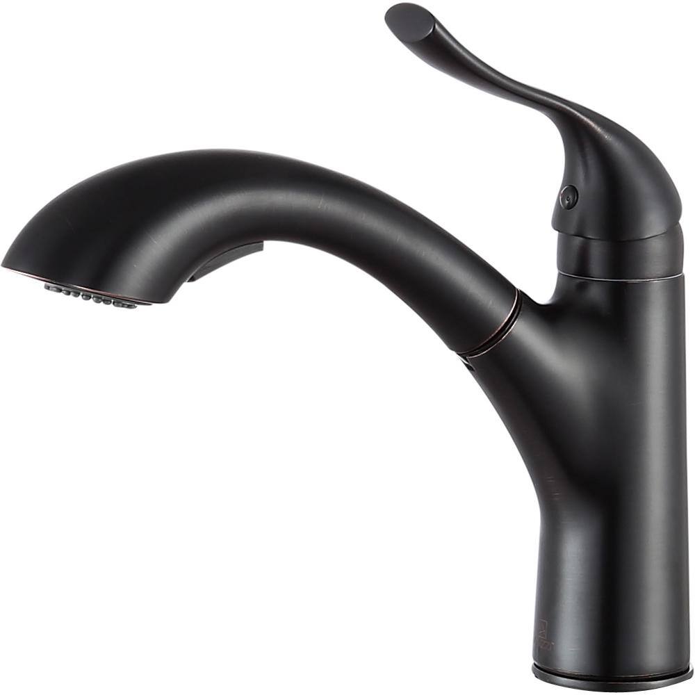 ANZZI Di Piazza Single-Handle Pull-Out Sprayer Kitchen Faucet in Oil ...