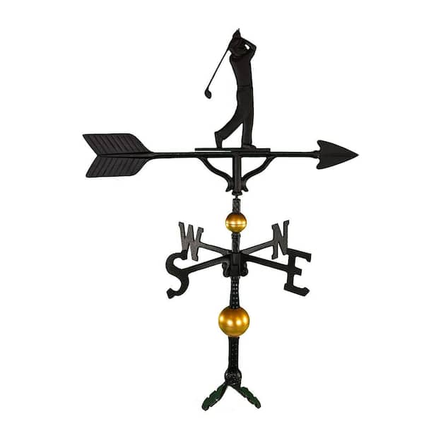 32 in. Deluxe Black Golfer Weathervane