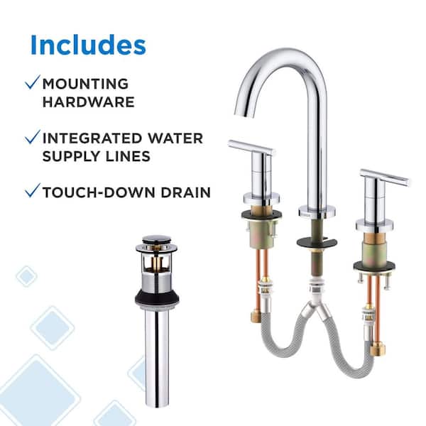 Gerber Parma 8 in. Widespread 2-Handle Bathroom Faucet with Metal