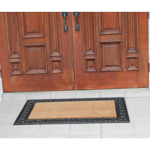 A1 Home Collections A1HC First Impression Black/Beige 30 in. x 60 in.  Rubber and Coir, Heavy Duty, Extra Large Size Doormat A1HOME200112 - The  Home Depot