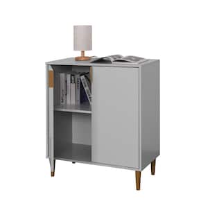25.9 in. W x 15.6 in. D x 35.4 in. H Gray Linen Cabinet with 2 Doors and Adjustable Shelf for Living Room