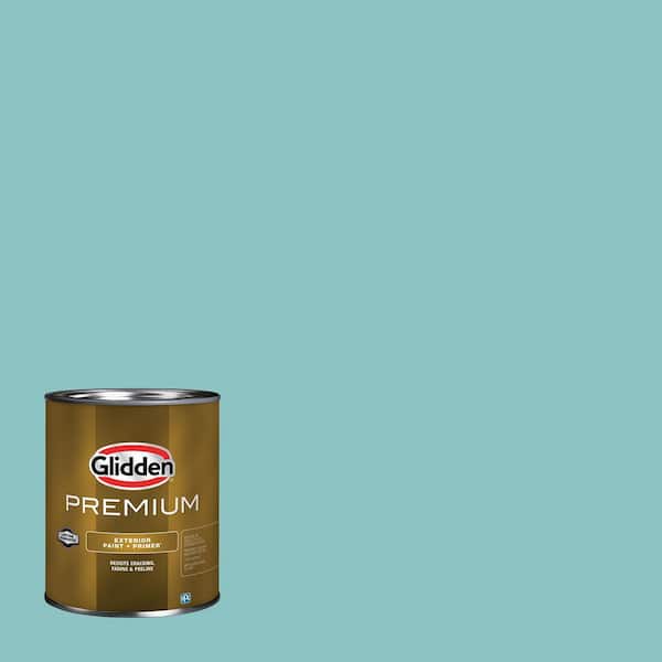 Glidden Premium 1 qt. PPG1147-4 Aqua Fiesta Semi-Gloss Exterior Latex Paint