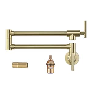 Folding Wall Mounted Pot Filler Faucets in Gold
