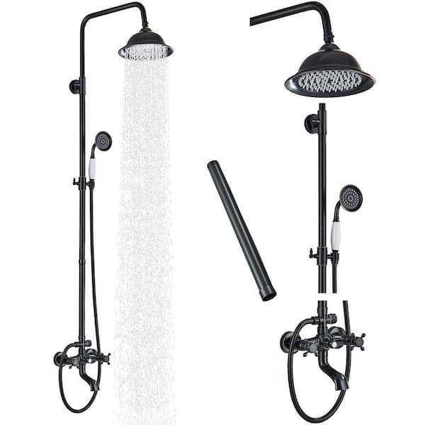 Outdoor Shower Fixture 8 in. Rainfall Shower Head Handheld Spray Tub ...