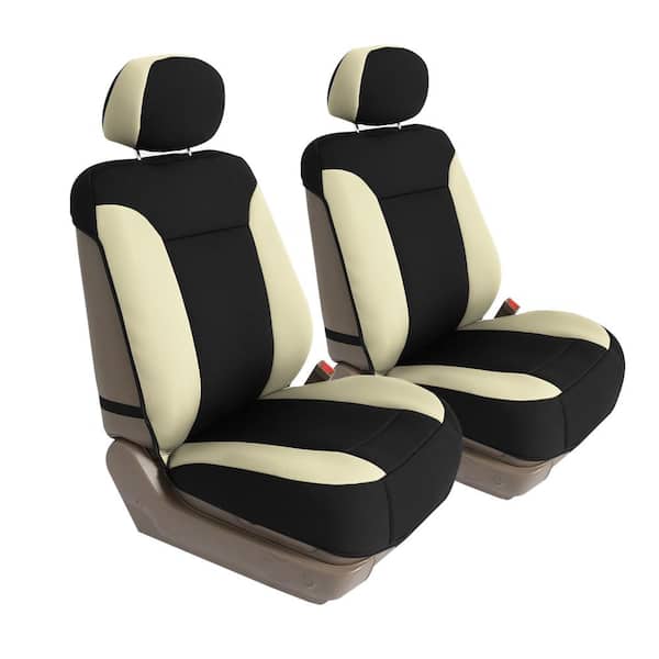 FH Group Faux Leather and Neosupreme 21 in. x 21 in. x 1 in. Seat Cushion Pad - Front Set, Beige
