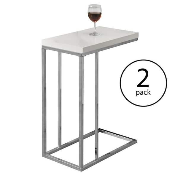Unbranded Monarch Specialties Contemporary Accent Rectangular Side Table, White (2 Pack)