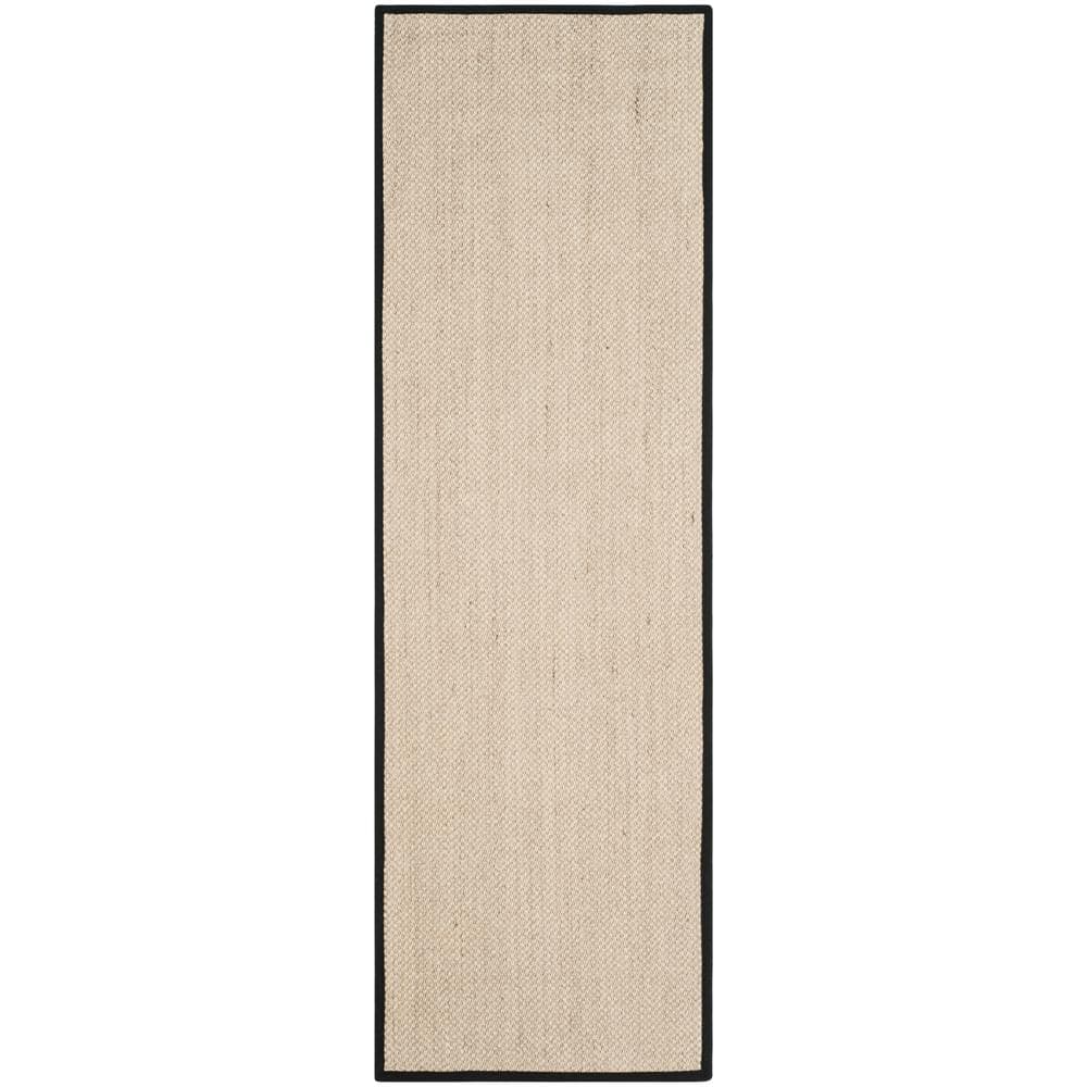 Natural Fiber Marble/Black 3 ft. x 22 ft. Woven Border Runner Rug price history on PriceWatchPro