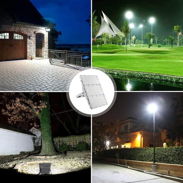 300-Watt Equivalent 24000 Lumen Daylight Silver Integrated LED Flood Light, IP66 Waterproof Outdoor Security Fixture