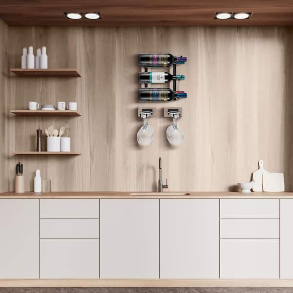 Sorbus Glass Holder Stemware Rack Set Wall Mounted Gray/White WN