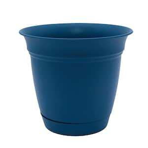 8.4 in. Concord Medium White Recycled Plastic Planter (8.4 in. D x 8.3 in.  H) with Attached Saucer